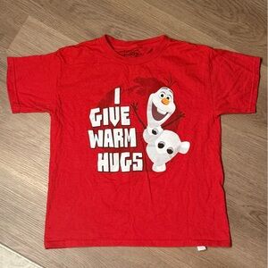 Disney Red Kids Tee with Olaf Graphic - S